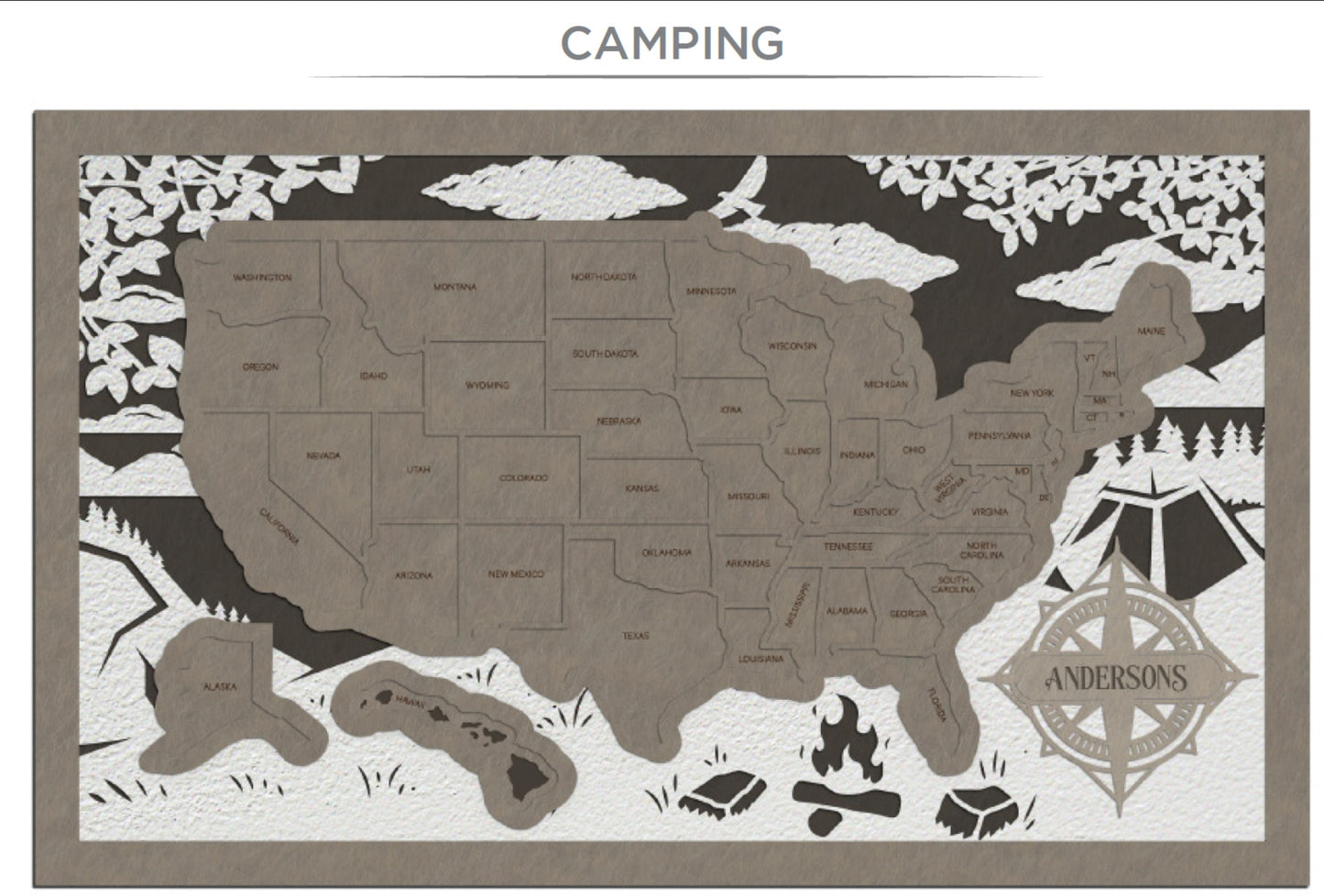 Travel Map - U.S. States
