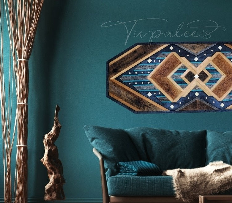 "Boundless Horizon" – Geometric Reclaimed Wood Wall Art