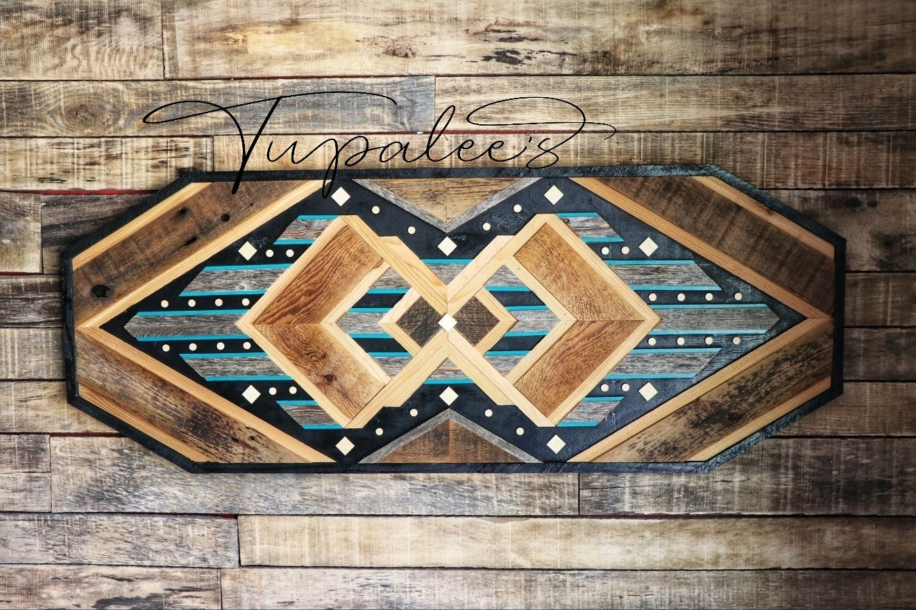 "Boundless Horizon" – Geometric Reclaimed Wood Wall Art