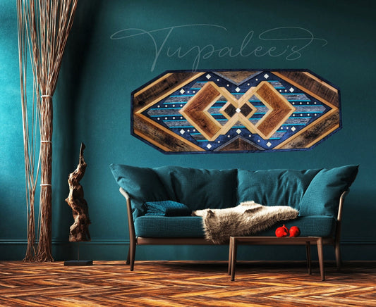 "Boundless Horizon" – Geometric Reclaimed Wood Wall Art