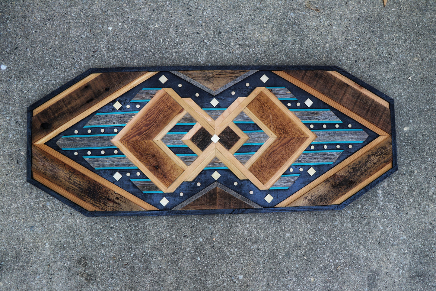 "Boundless Horizon" – Geometric Reclaimed Wood Wall Art